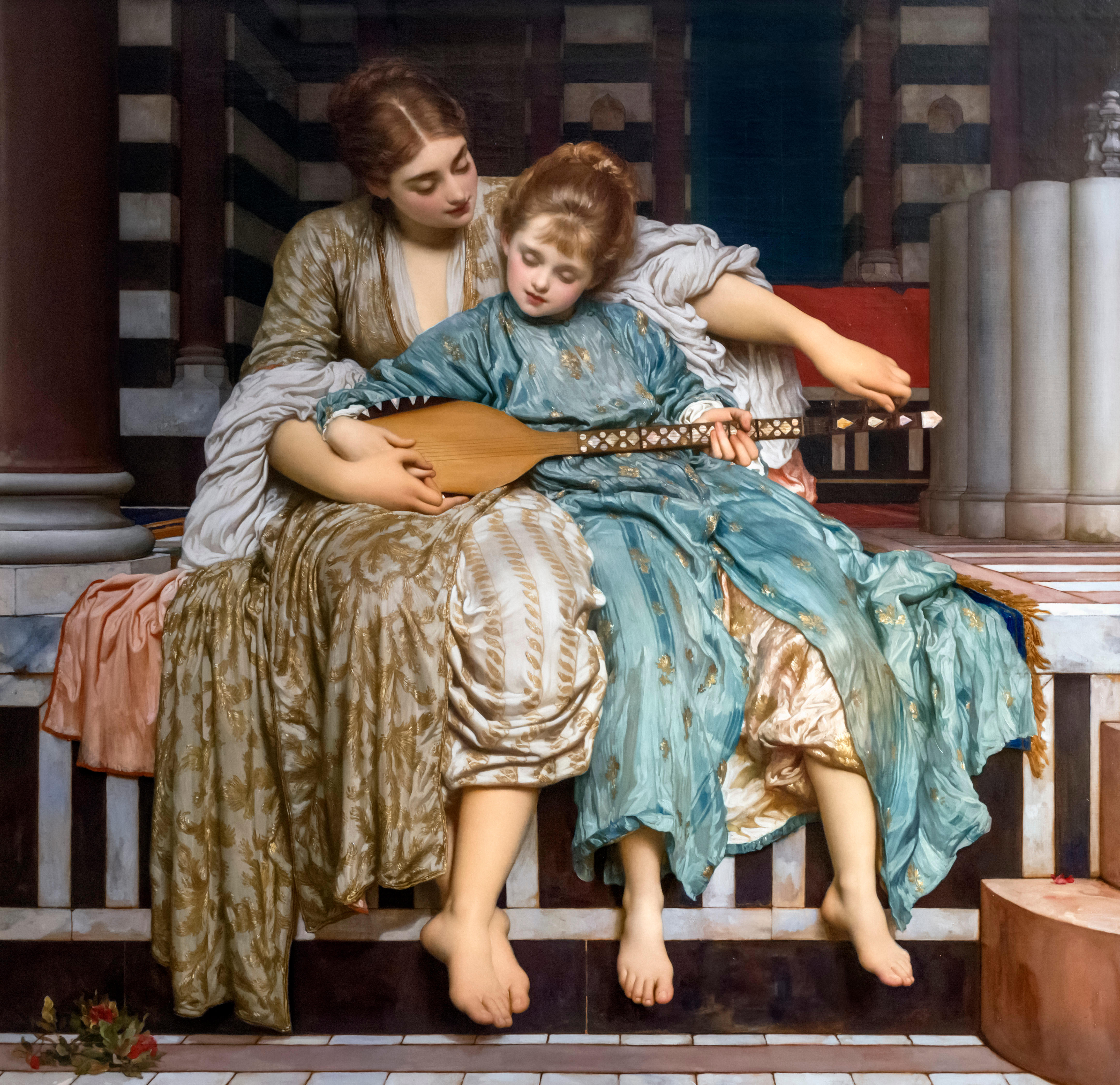The Music Lesson by Frederic Leighton (1830-1896), oil on canvas, 1877